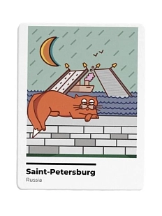 Магнит «Кот и разводные мосты»