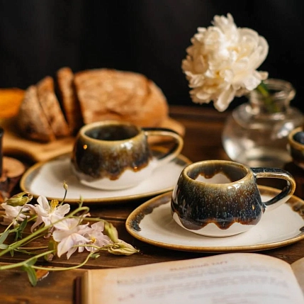 Кружка ручной работы Вулкан VELES «Водопад Тролля», фарфор, 250 мл, фото 2.