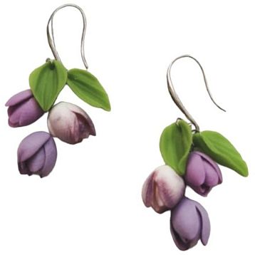 Серьги «Тюльпаны», полимерная глина, фото 1.