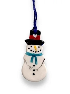 Ёлочная игрушка Elizabeth Madar «Снеговик», 6 см, керамика