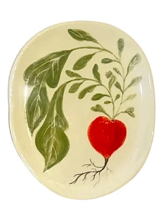 Овальное блюдце Августа «Редис», керамика