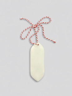 Ёлочная игрушка конфета, белая, белая керамика