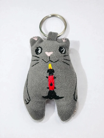 Брелок Колдовская игла «Кот с ростральной колонной», фото 1.