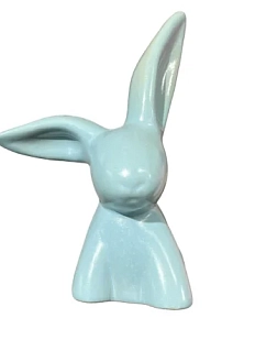 Статуэтка ручной работы Кролик, голубая, керамика