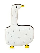 Брошь ручной работы «Гусь», белая, дерево