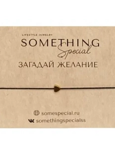 Браслет Something Special золотистое сердце mini на черной нити