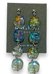 Серьги Бур.Мур «Ice», ювелирный сплав, художественное стекло, сиреневые