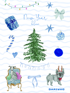 Стикерпак на Новый год «New Year blue», А5