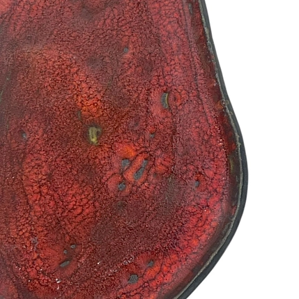Блюдце ручной работы бордовое, керамика, 24 см, фото 2.