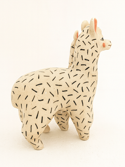 Статуэтка керамическая ручной работы «Ламы», белая, фото 3.