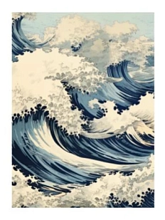 3D Стикер на телефон «Волны», синий, объёмный