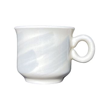 Чашка для чая ручной работы Анна Герман голубая с золотистой веточкой, фарфор, 120 мл, фото 2.