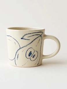 Кружка ручной работы с рисунком «Груша», полуфарфор, 370 мл