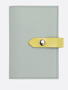 Обложка органайзер для документов с ремешком Kokosina bags, искусственная, серо-голубой