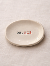 Блюдце ручной работы с надписью «Ой, всё», керамика