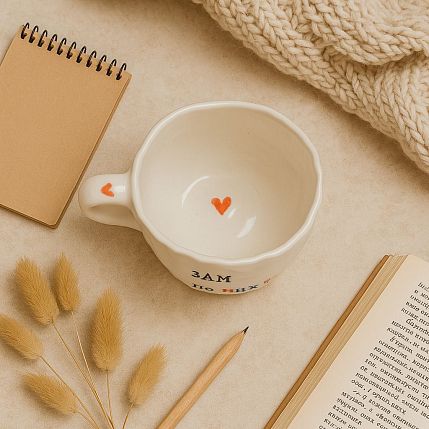 Кружка ручной работы с надписью «Зам по н***ям», керамика, 350 мл, фото 3.