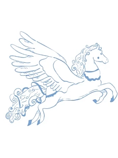 Квадратная открытка DARI DARI на Новый год «Пегас», голубая