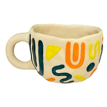 Кружка ручной работы с росписью «Абстракция», сине-оранжевая, керамика, 250 мл, фото 2.