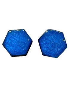 Серёжки-гвоздики «Соты», дерево, гипоаллергенный сплав, синие блёстки