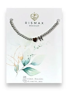 Браслет ручной работы с буквой H и сердцем, нержавеющая сталь