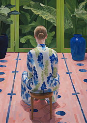 Постер интерьерный «Девушка в оранжерее», А4