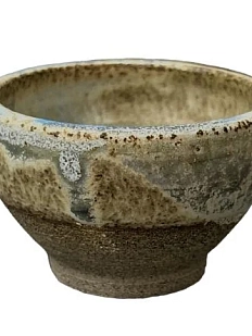 Пиала ручной работы коричневая с разводами, керамика, 35 мл