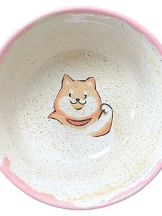 Блюдце ручной работы Керемет «Сиба-ину», розовое, керамика, 12 см