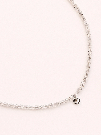 Чокер ручной работы «Heart», алмазное стекло, родированная латунь, фото 1.