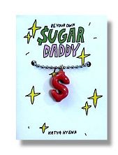 Подвеска Катя Гиена на цепочке ручной работы «Sugar Daddy», коралловый, керамика