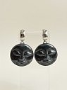 Серьги КерамЕлКа «Большие лица», фарфор, чёрные, превью фото 2