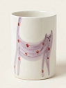 Стакан ручной работы Донышко-горлышко «Кот Краш Фиолетовый», белый, керамика, 300 мл, превью фото 1