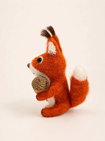 Валяная игрушка Северяшка «Белочка», шерсть, фото 4.