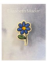 Брошь ручной работы Синий цветок, керамика