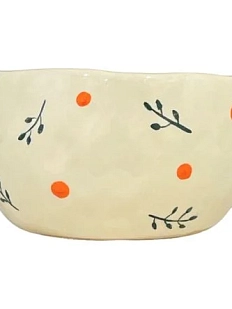 Миска ручной работы Малёма с росписью Веточки и точки, 400 мл