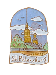 Сувенирный магнит ручной работы «Петропавловская крепость. St.Petersburg», керамика