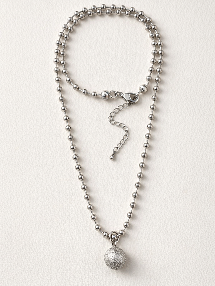 Ожерелье длинное из гематита Migette с шариком, 50 см, фото 1.