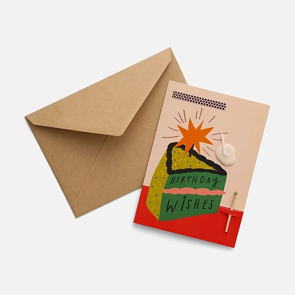 Открытка-свечка «Birthday wishes», Вьюнчик, А6, фото 2.