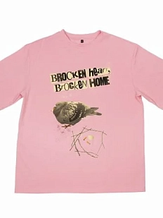 Оверсайз футболка Barking Store «BroCken home», M муж., розовый