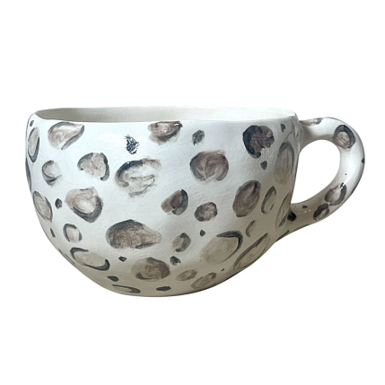 Кружка ручной работы Катя Вебер «Леопард», коричневая, керамика, 350 мл, круглая, фото 1.