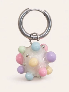 Моносерьга Pet Polly Pocket «Пузырики», полимерная глина, разноцветная