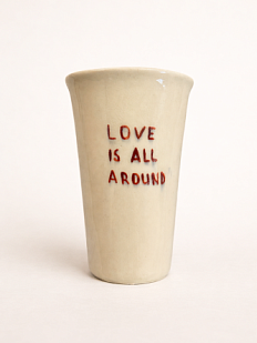 Стакан ручной работы «Love is all around», полуфарфор, 200 мл