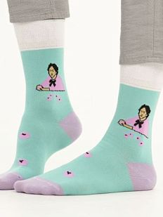 Носки «Девочка с персиками», р-р 38-41, бирюзовые