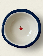 Глубокая тарелка ручной работы Йеллоускуп с яблоком, керамика, 18 см