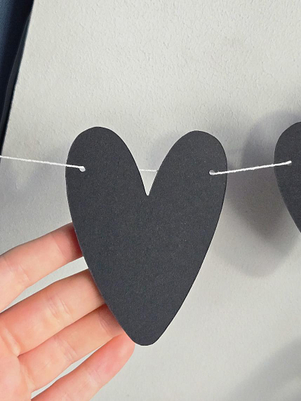 Гирлянда Адастра «Сердечки», черная, картон, 240 г/м², фото 3.