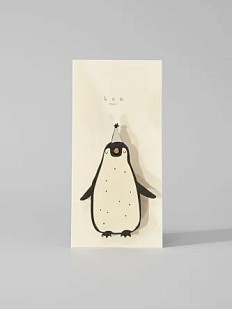 Бирка для подарка ВОЕ «Пингвин с колпаком», на прищепке, 4 см