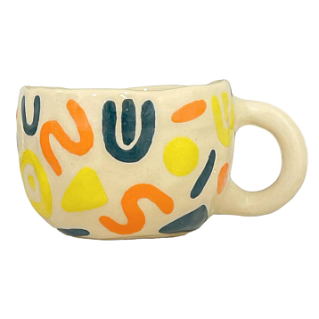 Кружка ручной работы с росписью «Абстракция», сине-оранжевая, керамика, 250 мл, фото 1.