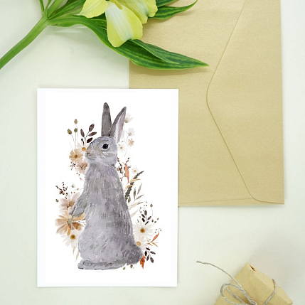 Открытка DARI DARI «Зайчик», белая, фото 2.