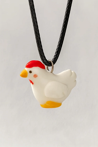 Подвеска ручной работы Боттери керамика «Курочка»‎, керамика, фото 2.