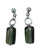 Серьги-гвоздики Керко «Набережная реки Карповки», стекло