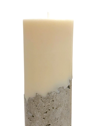 Интерьерная свеча Легенда о розе на бетонном основании, белая, 12 см, фото 4.